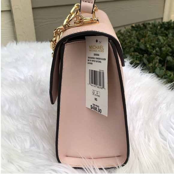 Michael kors serena pebbled leather small handbag satchel Pink gold hardware - Picture 2 of 11